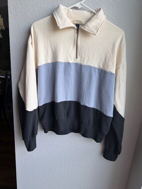 Women’s Colorblock Quarter-Zip collared sweatshirt